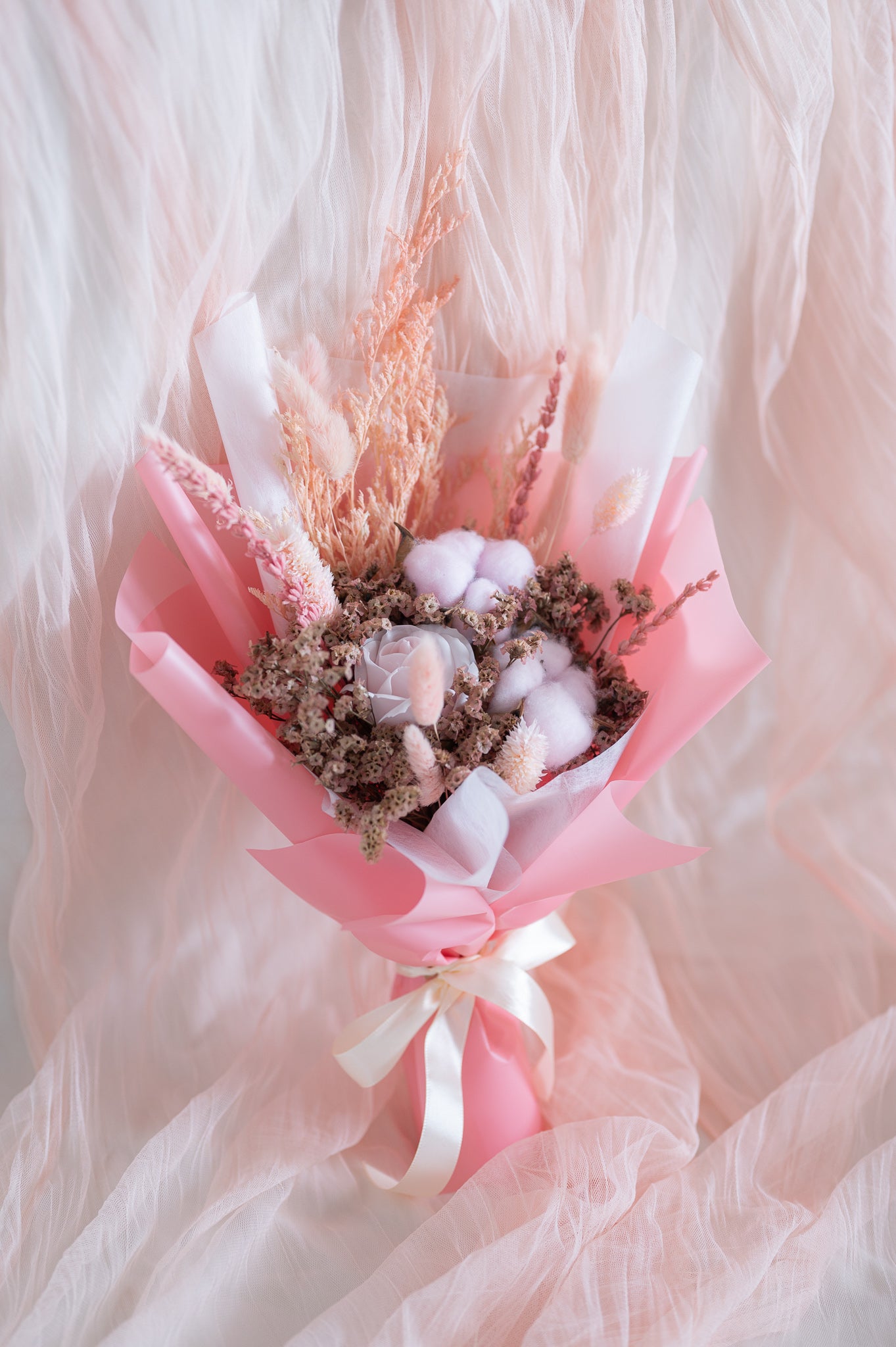Rosé Cotton & Rose Bouquet