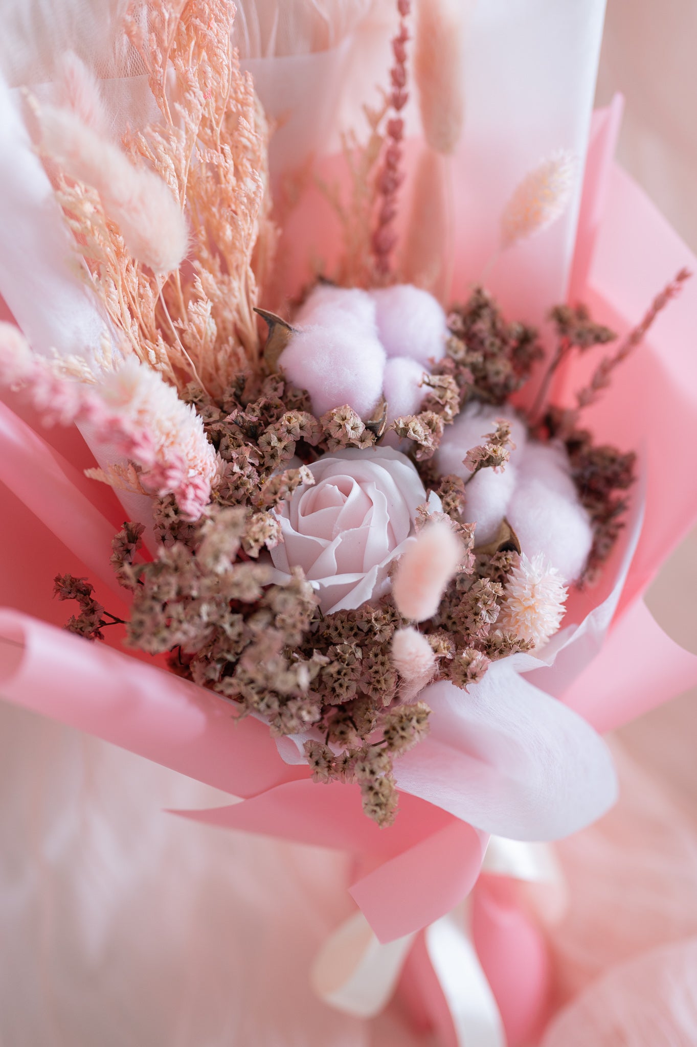 Rosé Cotton & Rose Bouquet