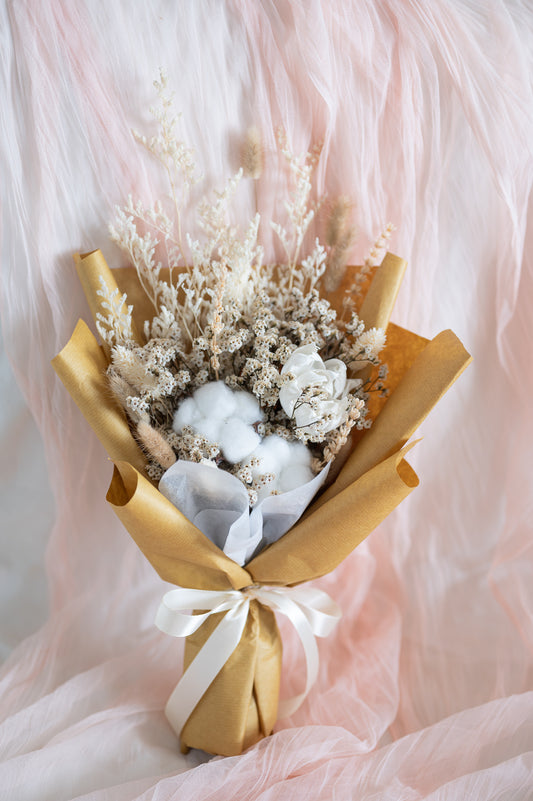 Snow Cotton & Sola Flower Bouquet